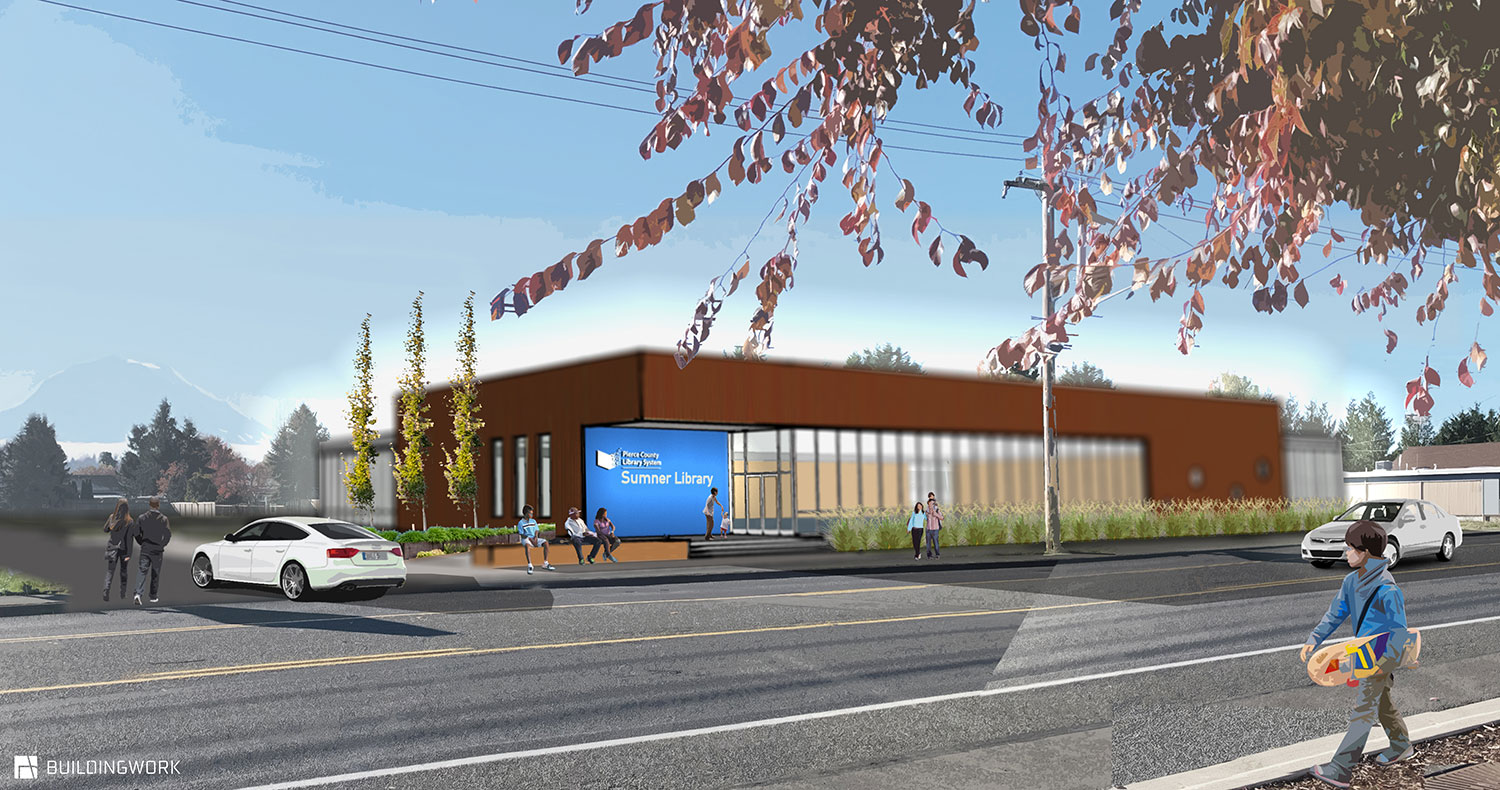 A concept drawing for the new Sumner Library