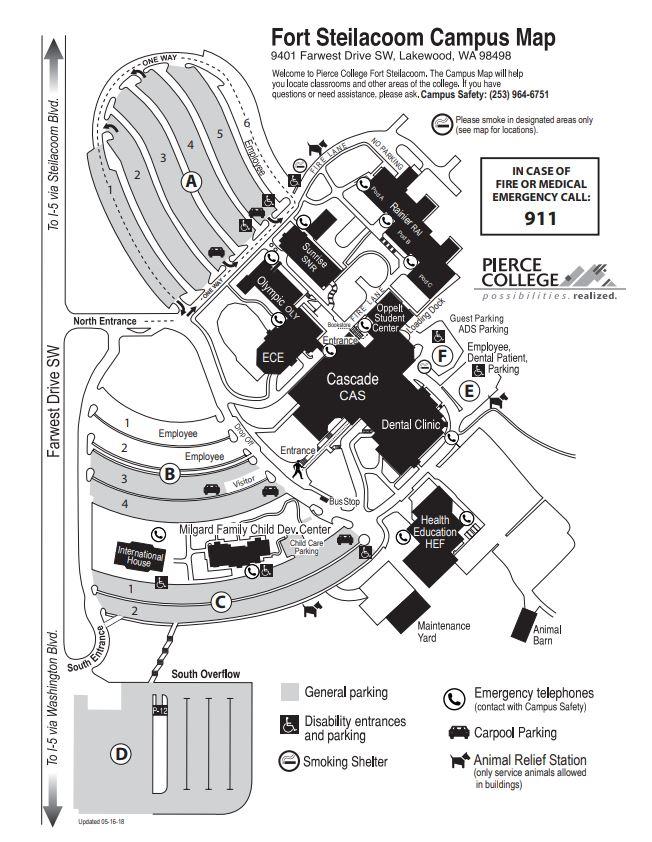 Pierce College Ft Steilacoom campus map